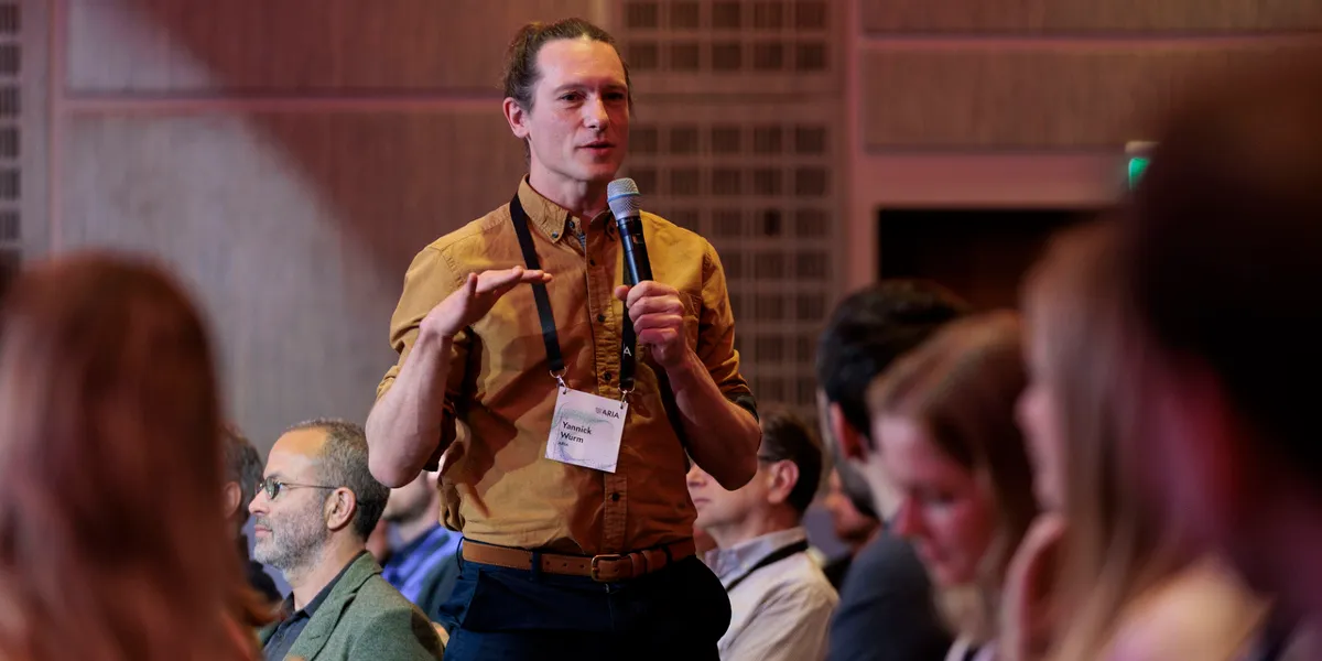 Programme Director, Yannick Wurm, speaking at ARIA's 2025 Summit
